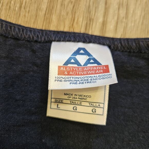 Vtg Hawaiian Legends Muscle Tank Mens L Navy Flames North Shore Biker Skater Y2K - Picture 6 of 8